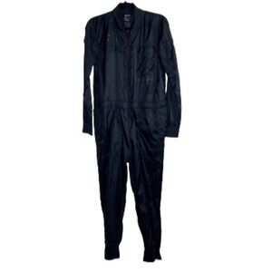 Nike Black Long-Sleeve Full-Zip Jumpsuit